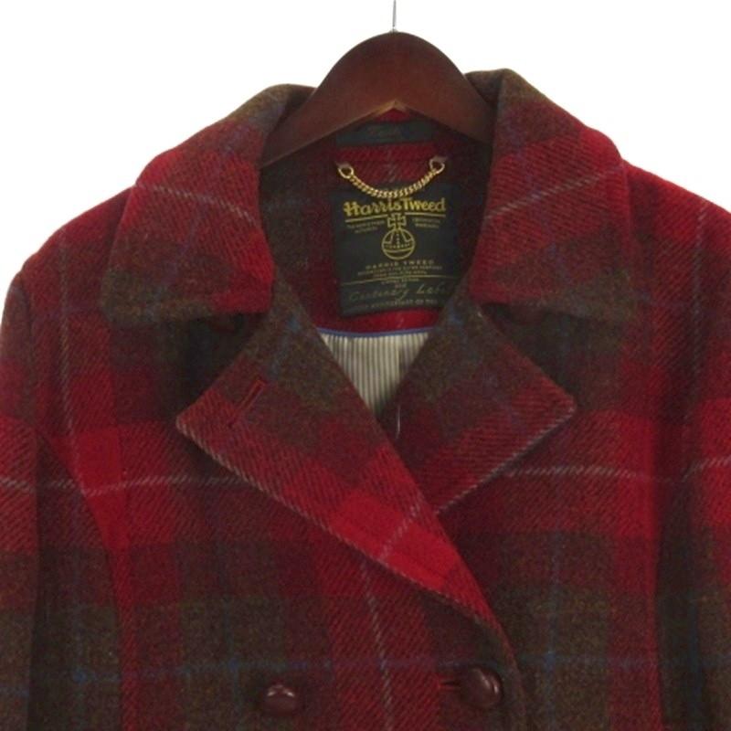 KEITH(キース)ハリスツイードのコート キース KEITH ハリスツイード チェック ショート コート レッド 48