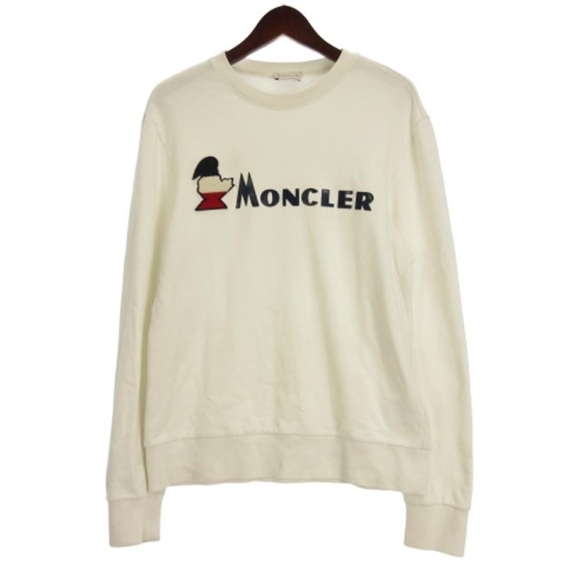 【中古】モンクレール MONCLER ラバー ロゴ トレーナー スウェット プルオーバー E10918041950 ホワイト M メンズ MONCLER（モンクレール） ラバー ロゴ トレーナー スウェット プル