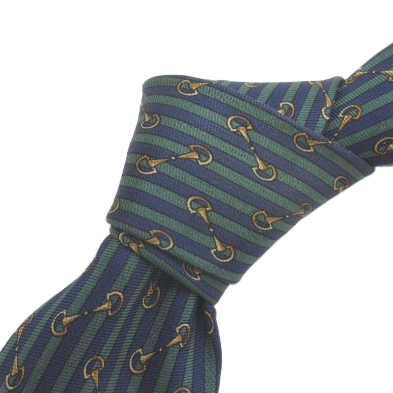 GUCCI（グッチ） 総柄 レギュラー ネクタイ シルク グリーン □FF