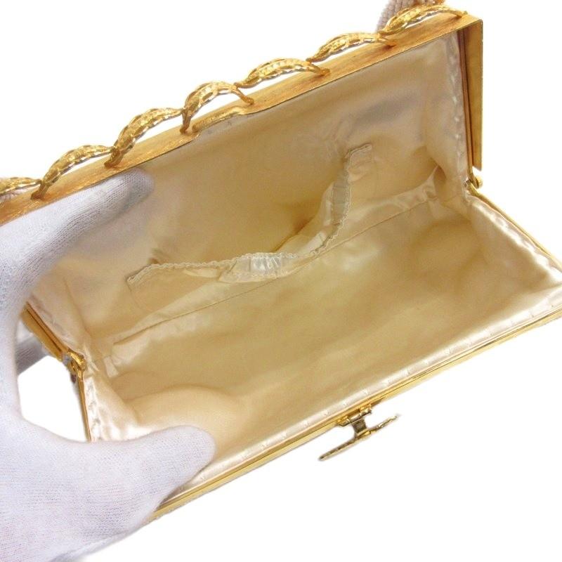 【美品】総ビーズ刺繍 がま口金具 フリンジ ハンドバッグ 美品】総ビーズ刺繍 がま口金具 フリンジ ハンドバッグ