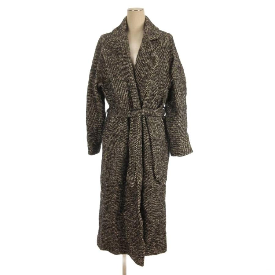 ZARA（ザラ） ロング コート ベルト付き ウール ヘリンボーン S