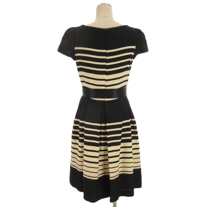 エムズグレイシー M'S GRACY ボーダー ニット ワンピース ひざ丈 半袖