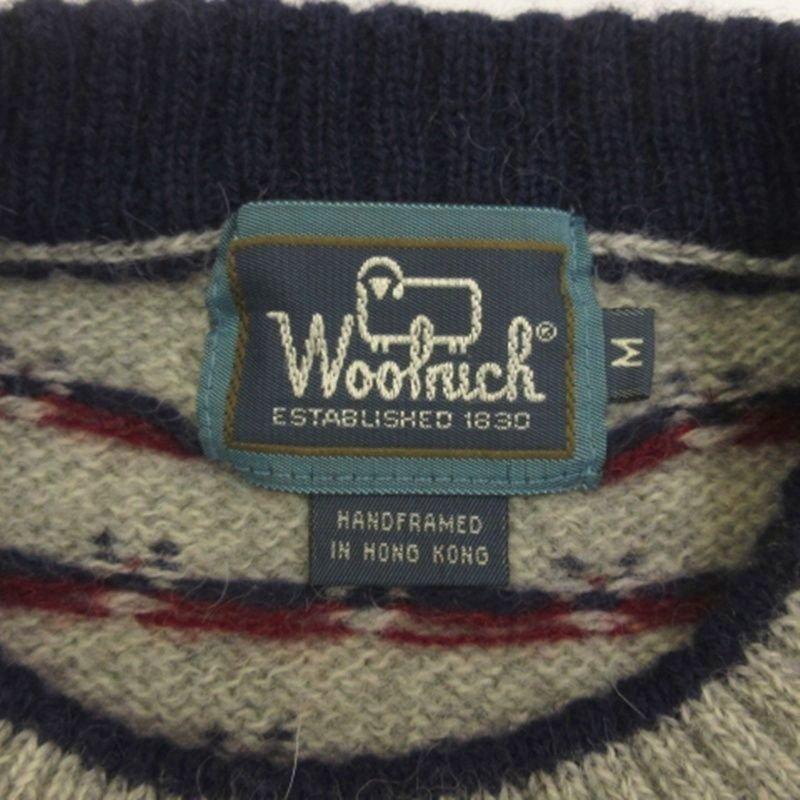 ウールリッチ WOOLRICH 総柄 ニット セーター グレー M □FF メンズ