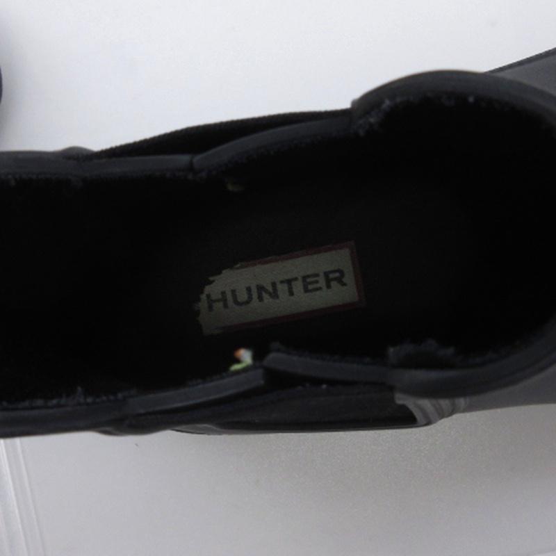 ハンター HUNTER サイドゴア レインブーツ ブラック US7 24cm □FF