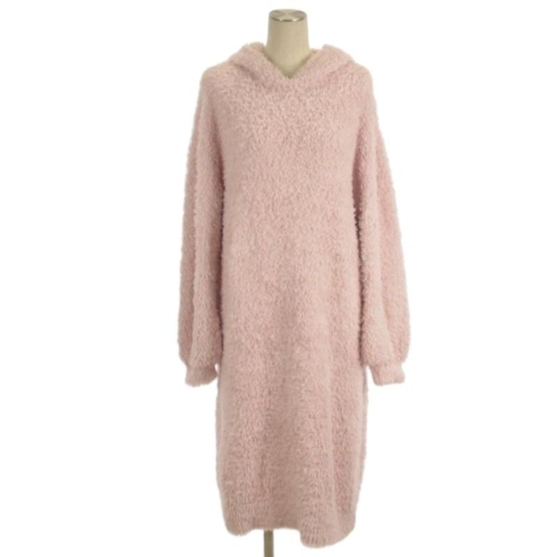 Gelato Pique フード付きルームウェア ピンク ジェラートピケ gelato pique ルームウェア ラビットフード もこもこ