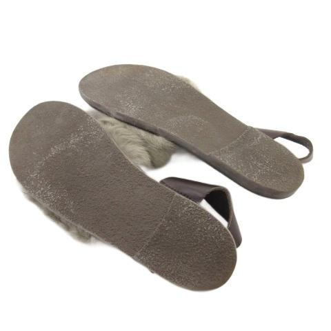 ファビオルスコーニ FABIO RUSCONI ファー サンダル フラット バック