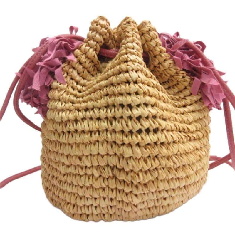 ラドロー　ラムポシェット　LUDLOW 巾着 ラドロー LUDLOW 巾着バッグ タッセル ボア ネイビー 紺色 黒 ブラック