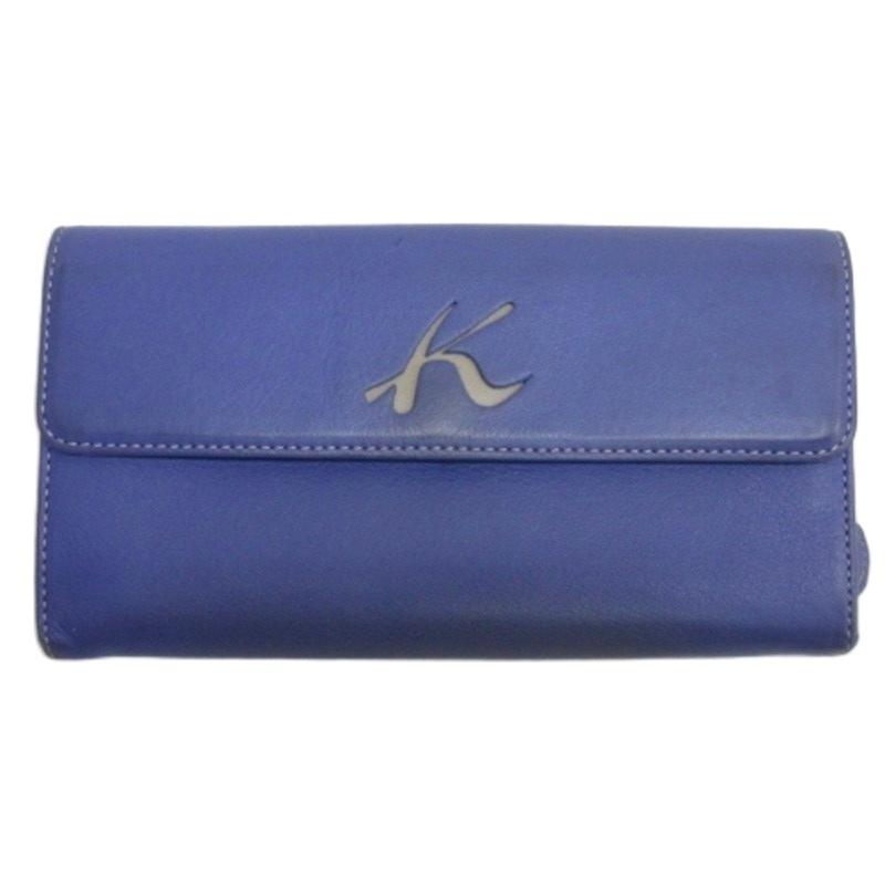 Kitamura（キタムラ） 長財布 フラップ レザー パープル系 □FF