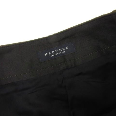 マカフィー MACPHEE トゥモローランド タイト ひざ丈 スカート 前ポケット ウール 32 カーキ ■TC レディース |  | 03