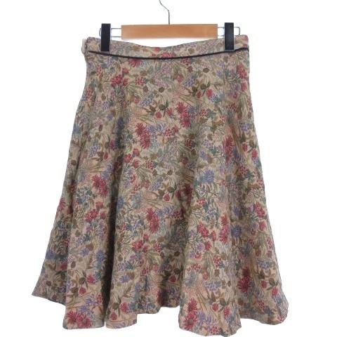 【新品】ロイスクレヨン　スカート ロイスクレヨン Lois CRAYON ゴブラン織り スカート ひざ丈 M ベージュ