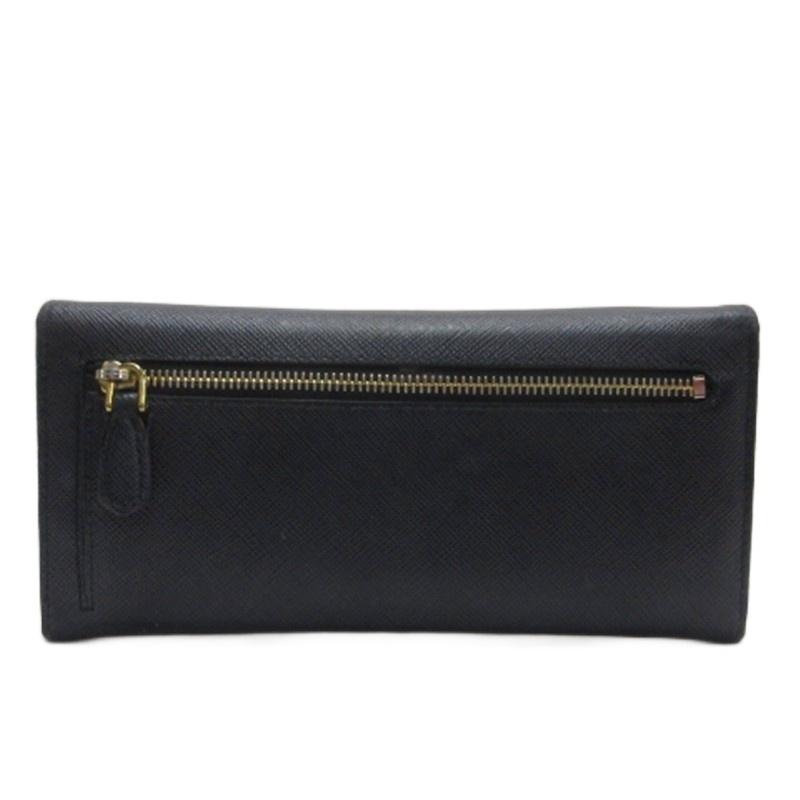 PRADA（プラダ） サフィアーノレザー ロゴ 長財布 リボン ブラック