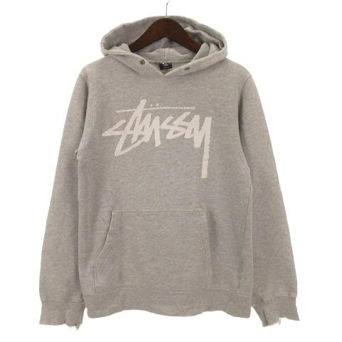 STUSSY - STUSSY パーカー プルオーバー スウェット 裏毛 ロゴ刺繍 M 杢グレー STUSSY パーカー プルオーバー スウェット 裏毛 ロゴ刺繍 M 杢グレー