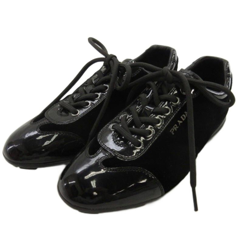 PRADA SPORT（プラダスポーツ） ロゴ ベロア シューズ スニーカー