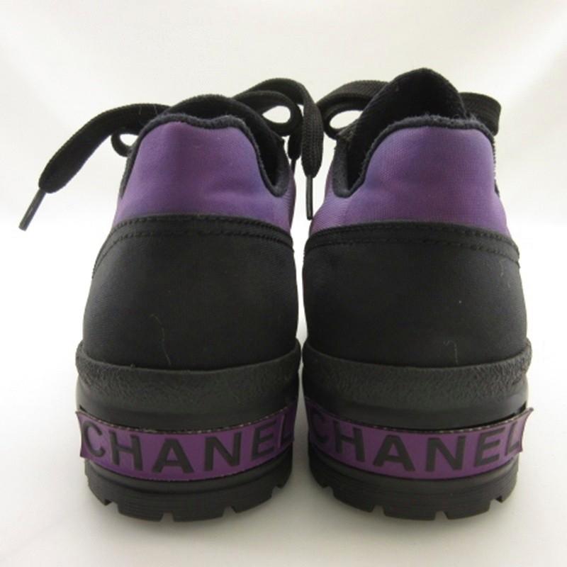 CHANEL（シャネル） ココマーク ロゴ 厚底 スニーカー パープル 36