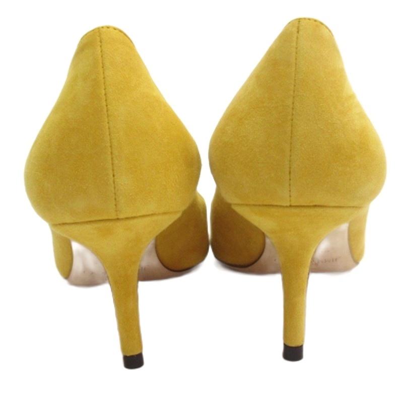 ジミーチュウ JIMMY CHOO スエード パンプス ポインテッドトゥ イエロー 37 24cm ■GY62 レディース