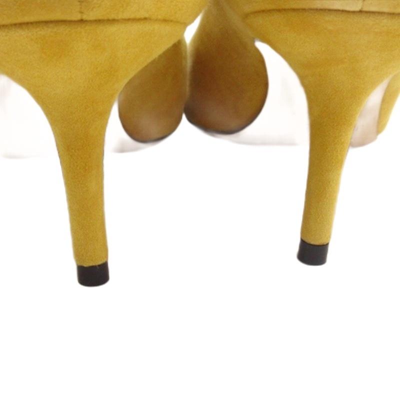 ジミーチュウ JIMMY CHOO スエード パンプス ポインテッドトゥ イエロー 37 24cm ■GY62 レディース
