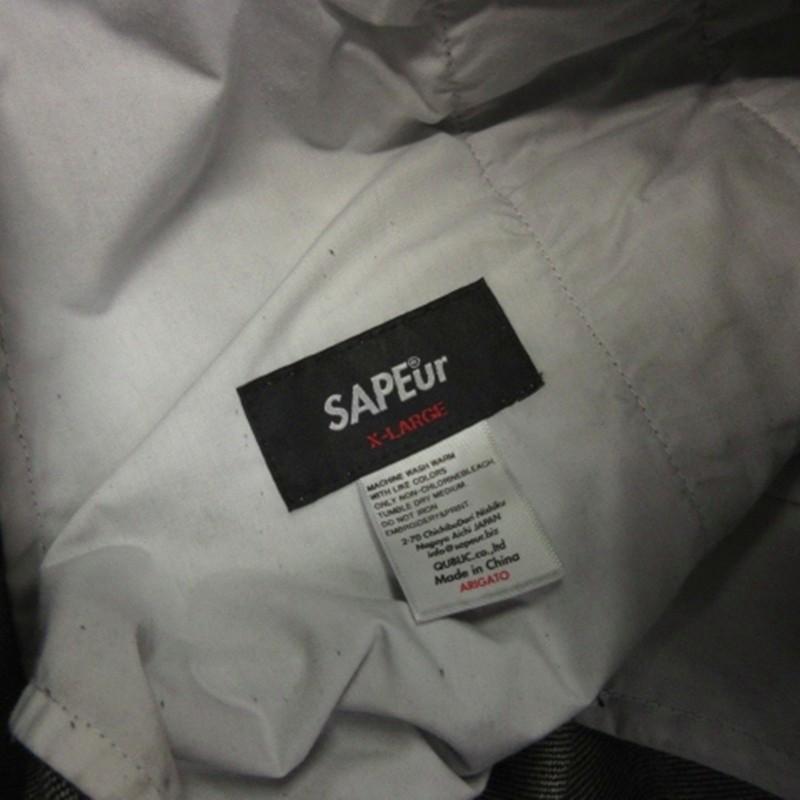 SAPEur サプール ウォッシュ加工 デニム トラック パンツ ブラック XL