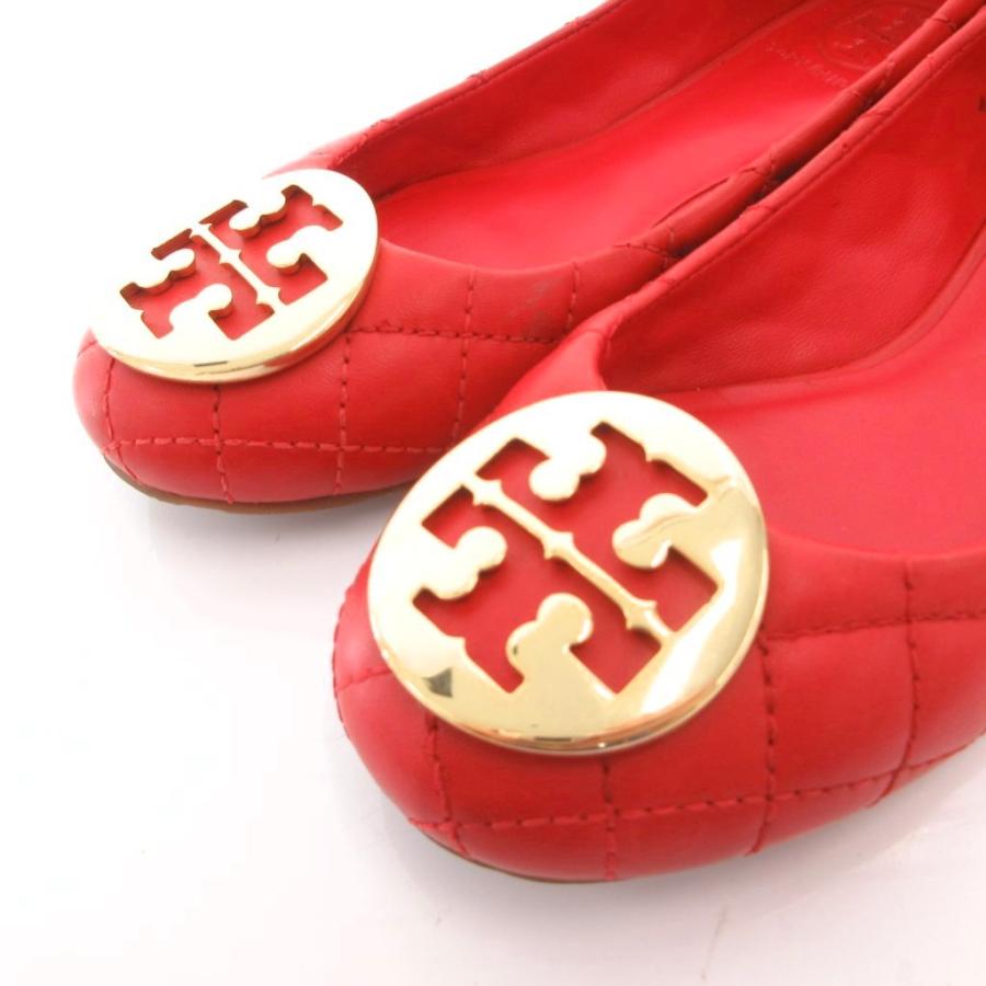 トリーバーチ キルティングレザー バレエシューズ バレリーナ おまけ付　22.5 TORY BURCH（トリーバーチ） バレエシューズ フラット ロゴ プレート