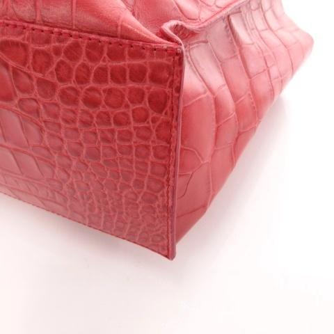 FURLA（フルラ） ハンドバッグ トートバッグ 赤 レッド クロコ型押し 