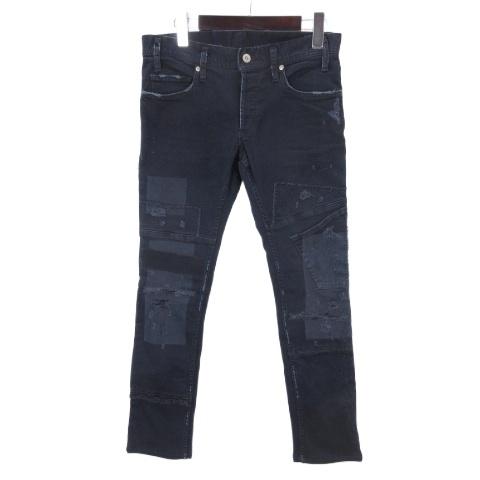 5351プールオム スキニー ダメージ デニム ボタンフライ ブラック S 5351 POUR LES HOMMES 5351プールオム ダメージ デニム パンツ