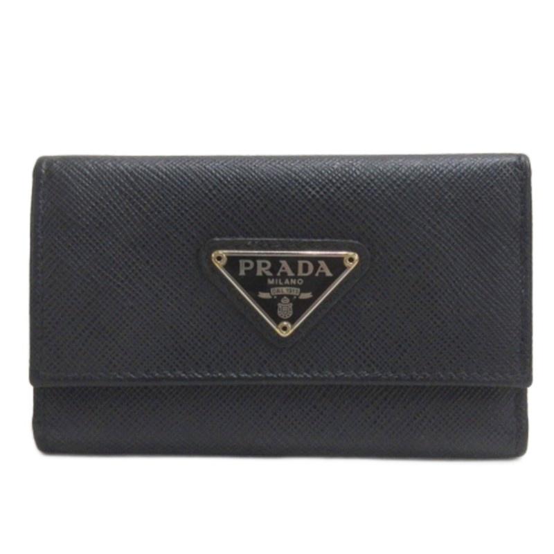 PRADA（プラダ） 三角ロゴ ロゴプレート キーケース サフィアーノ