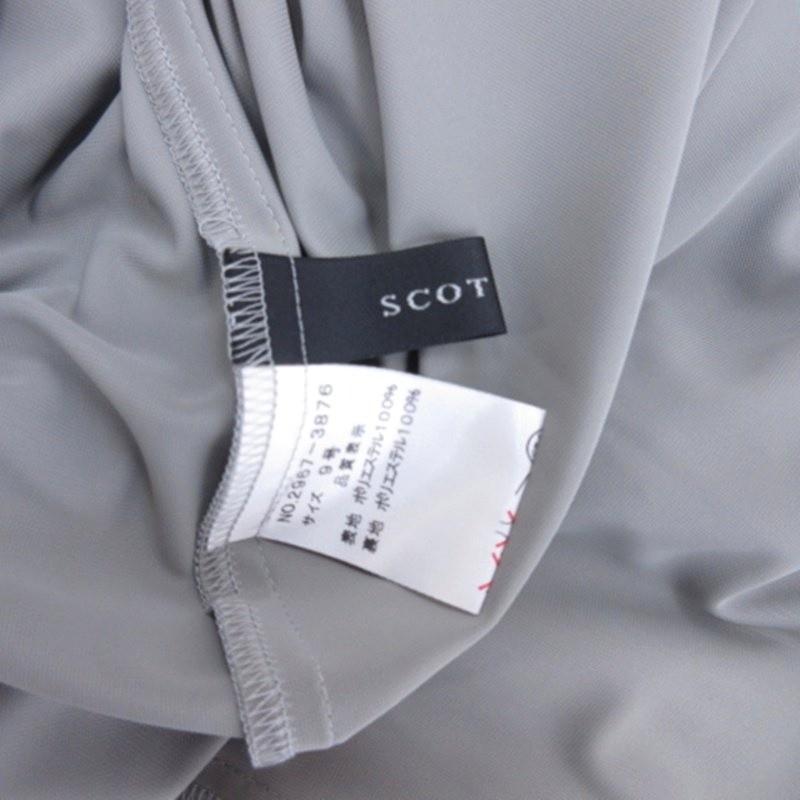 スコットクラブ SCOT CLUB ワンピース グレー シアー ノースリーブ 