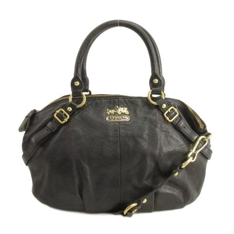 COACH（コーチ） レザー ショルダー ハンドバッグ 15960 ブラック 