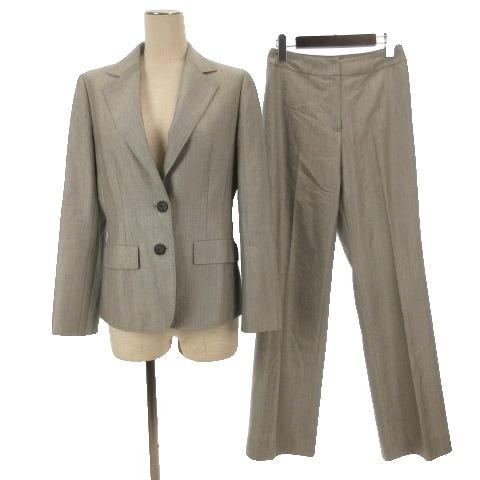 ランバンコレクション セットアップ スーツ ウール シルク グレー 38 極美品 ランバン LANVIN セットアップ スーツ ジャケット パンツ ウールシルク