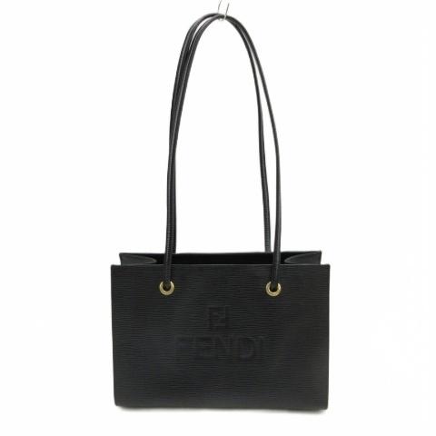 フェンディ FENDI シェフバッグ ワンショルダーバッグ レザー ブラック FENDI（フェンディ） ショルダーバッグ レザー ロゴ型押し ブラック