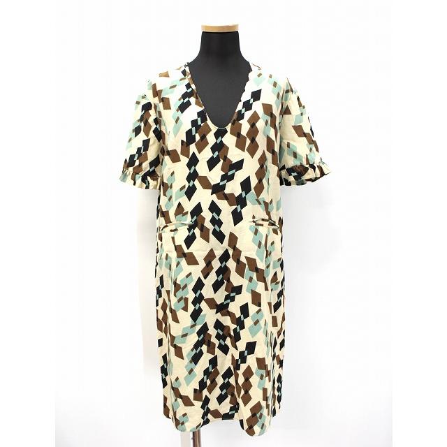 中古 マルニ Marni シルク100 ジオメトリック ワンピース 40 約m 9号 ベージュ 国内正規品 レディース ベクトル 古着 019 ブランド古着販売のベクトル 通販 Yahoo ショッピング