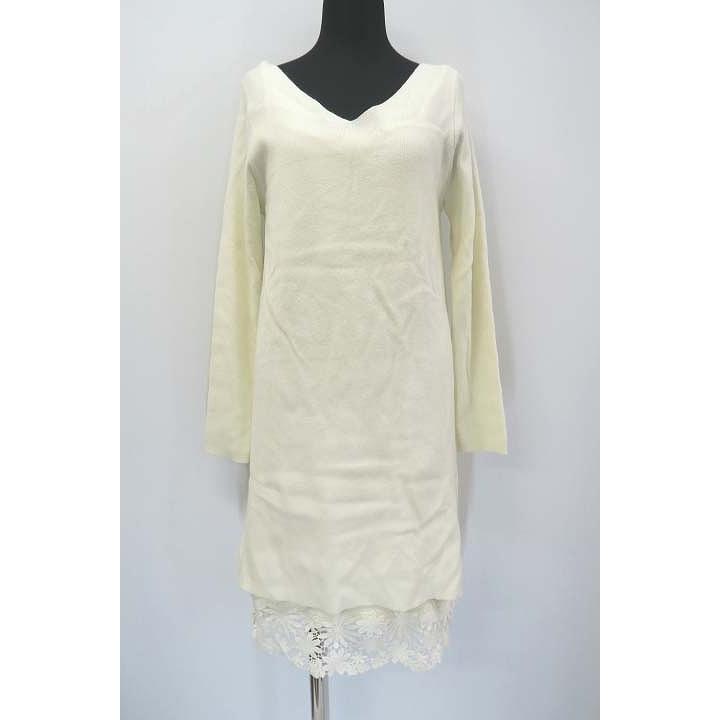 中古 未使用品 ファビュラス アンジェラ Fabulous Angela 裾クロシェレース レイヤード レーヨンニット ワンピース F レディース ベクトル 古着 019 ブランド古着販売のベクトル 通販 Yahoo ショッピング