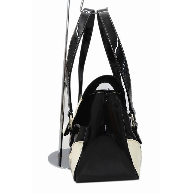 人気メーカー ブランド バッグ Mary Quant 中古 マリークワント Mary Quant デイジ 中古 マリークワント Mary Quant デイジー エナメル ハンド バッグ カバン ブラック 黒 ホワイト 白 ベクトル 古着 Www Threeriversofs Com