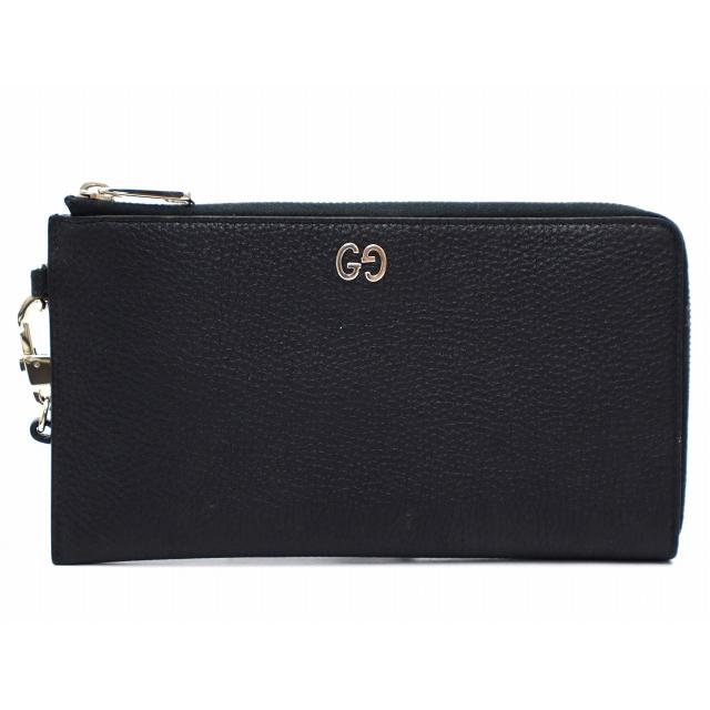 グッチ 597577 レザー GGメタル リストウォレット 長財布 BLACK-