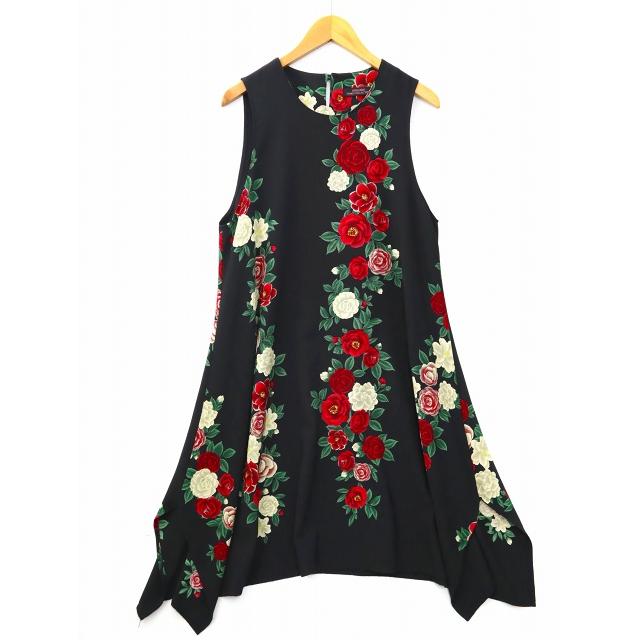 ポケットいっぱい シセンドウ 詩仙堂 総柄 ちりめん ノースリーブ