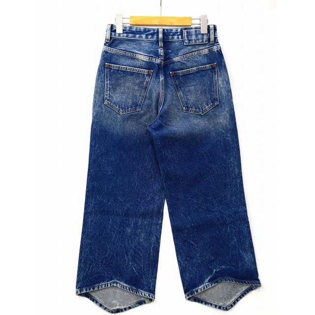 MM6 ウォッシュ加工 ワイド ストレート クロップド デニムパンツ 38
