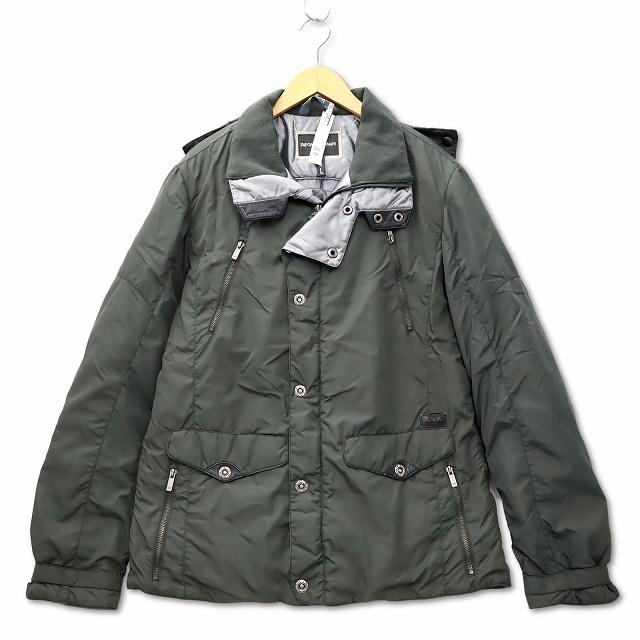 エンポリオアルマーニ EMPORIO ARMANI レザー ロゴプレート ジップ  