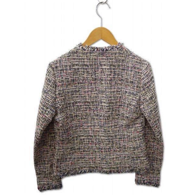 レリアン Leilian ミックスツイード ノーカラージャケット 9(M 