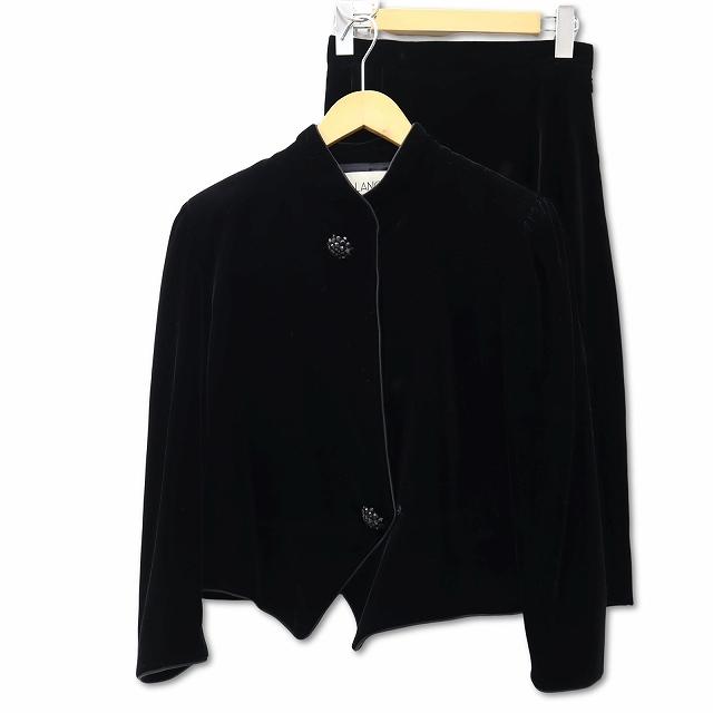 ランチェッティ LANCETTI ベルベット ボタンアップリケ 装飾 レース  