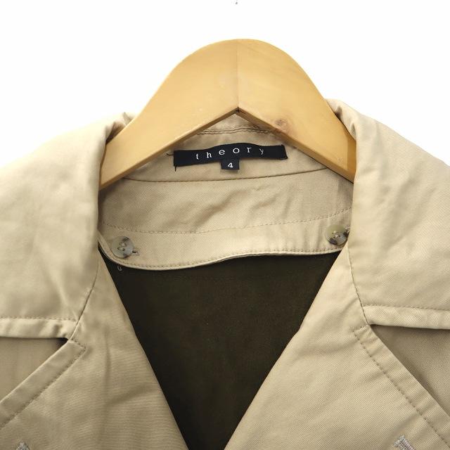 theory セオリー Theory Vネック ボタンアップ トレンチコート 4 BEIGE 