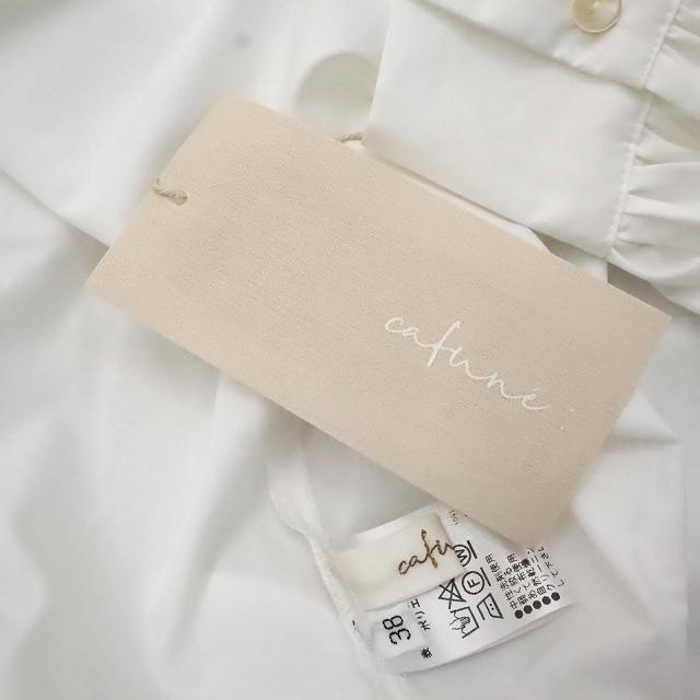 未使用品 cafune フリルとリボン プルオーバー ブラウス 38 ホワイト  