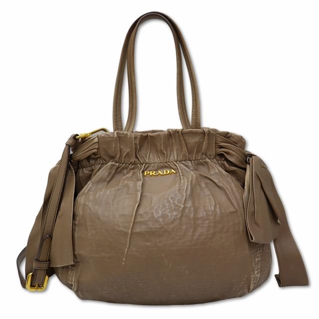 PRADA プラダ BN1760 メタルロゴ サイドリボン 2way ショルダー PRADA プラダ BN1760 メタルロゴ サイドリボン 2way ショルダー
