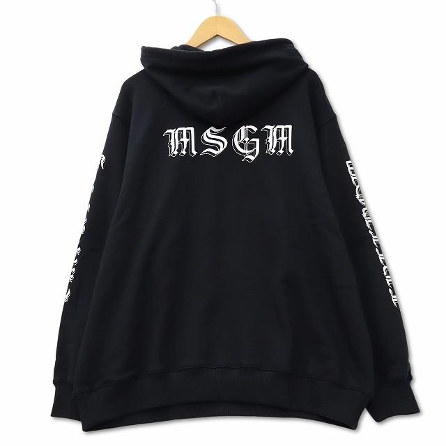 エムエスジーエム MSGM 3541MDM167 ロゴプリント プルオーバーパーカー  