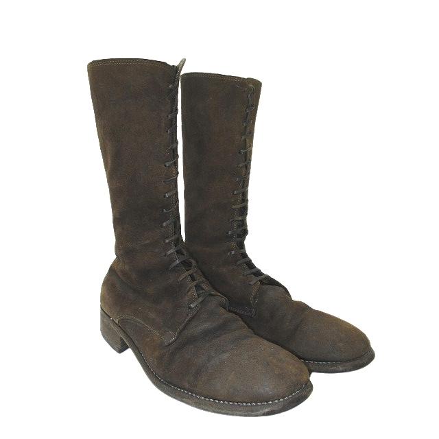 グイディ GUIDI 27cm レースアップ バックジップ ロングブーツ