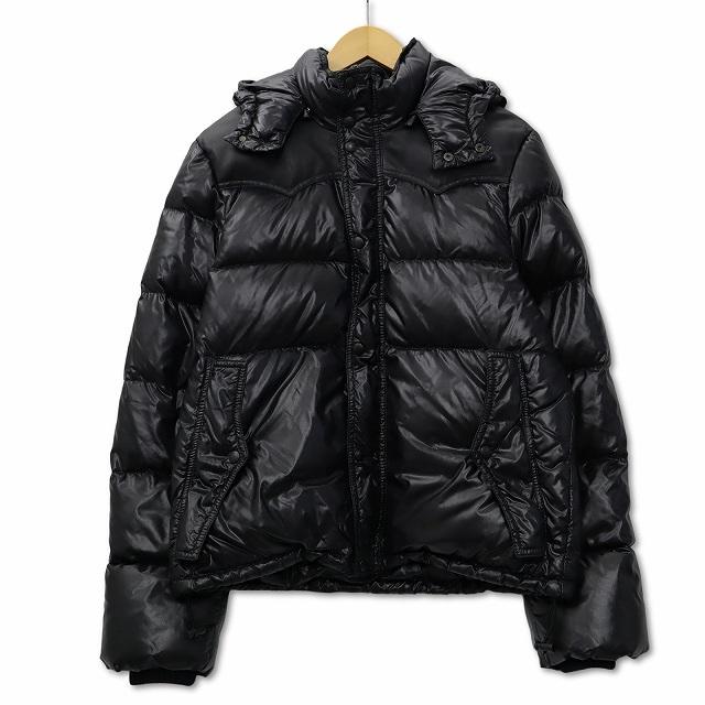 DUVETICA デュベティカ ラムレザー切替 ダウンジャケット M ブラック  