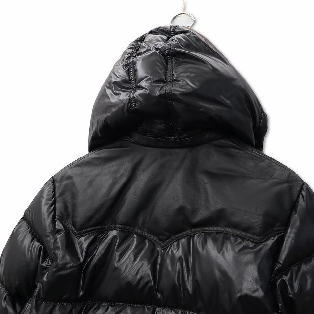 DUVETICA デュベティカ ラムレザー切替 ダウンジャケット M ブラック  