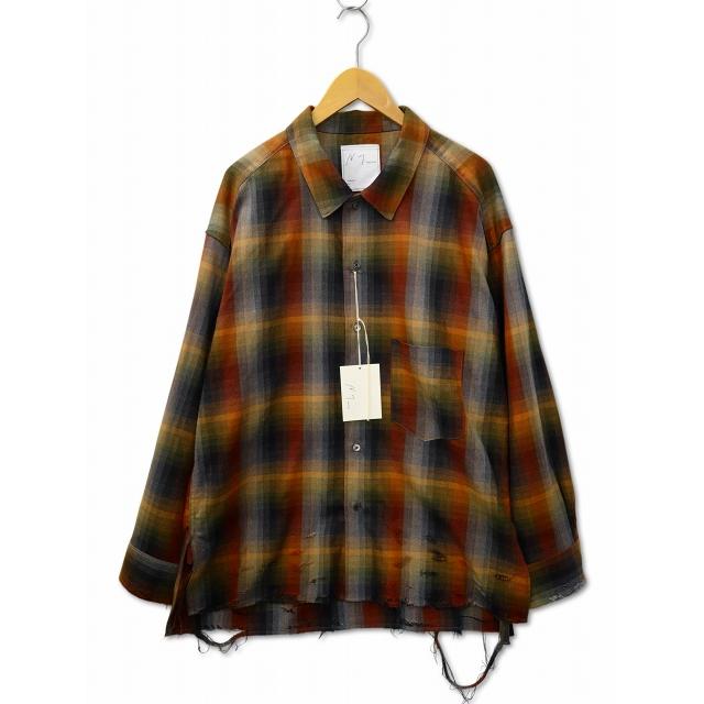 未使用品 ANCELLM アンセルム 2024AW R/C CHECK CRASH LS SHIRT 