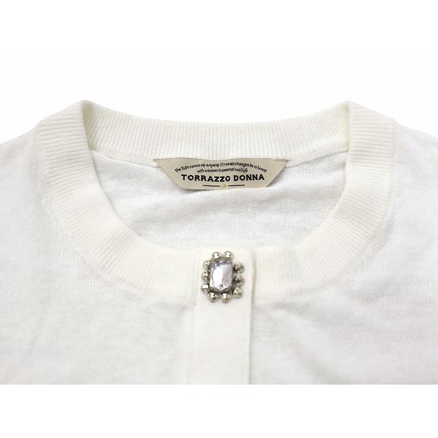トラッゾドンナ Torrazzo Donna クルーネック ビジュー ニット