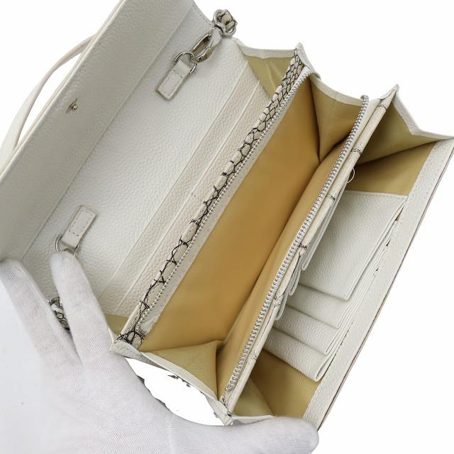 クレッシェンド 目地染め クロコダイルレザー フラップ ショルダーバッグ