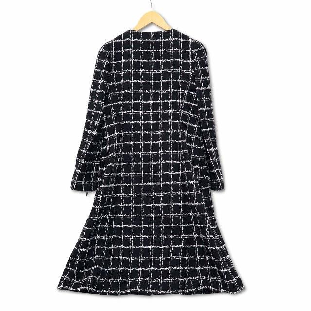 未使用 エムズグレイシー グラフチェック ツイード ノーカラー ワンピースコート 未使用品 エムズグレイシー M'S GRACY グラフチェック ツイード