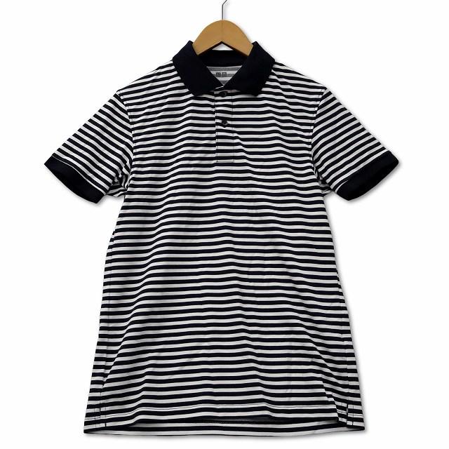 ユニクロ UNIQLO ドライEX カノコポロシャツ S ネイビー メンズ 